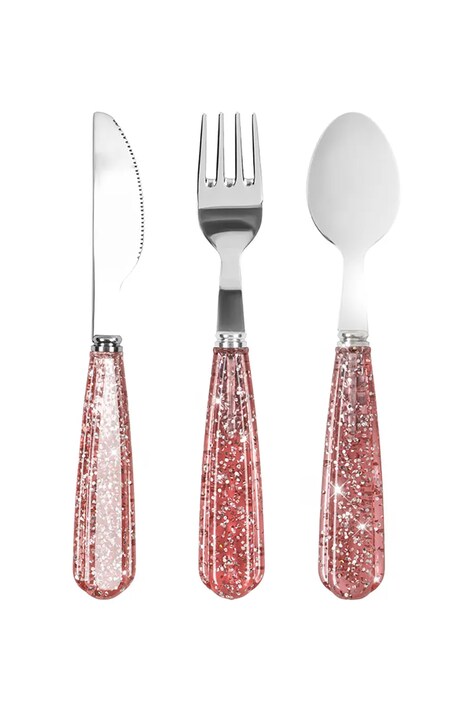 Komplet otroškega jedilnega pribora Konges Sløjd SPARKLY CUTLERY 3-pack KS103984