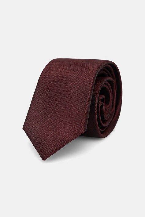 Calvin Klein krawat z dodatkiem jedwabiu kolor bordowy CK2111E001
