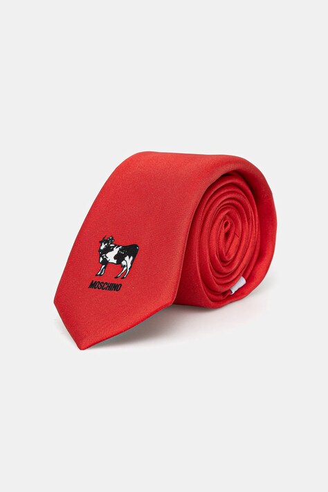 Moschino krawat jedwabny kolor czerwony M5862 55009