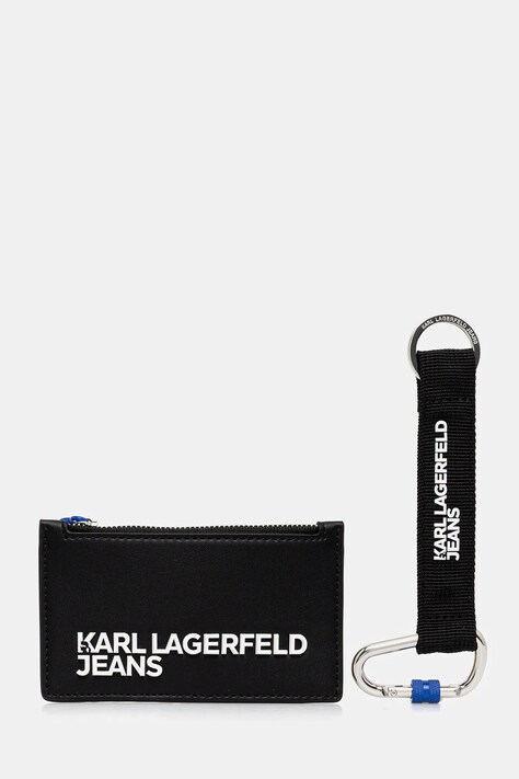 Karl Lagerfeld Jeans portfel i brelok męski kolor czarny A4M32065