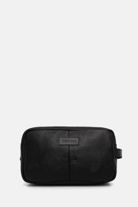 Barbour kosmetyczka skórzana kolor czarny MAC0422