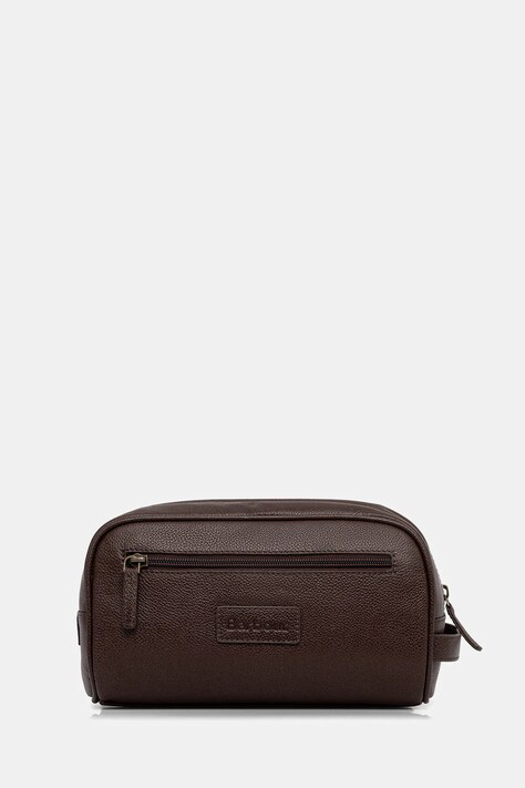 Barbour kosmetyczka skórzana kolor brązowy MAC0452