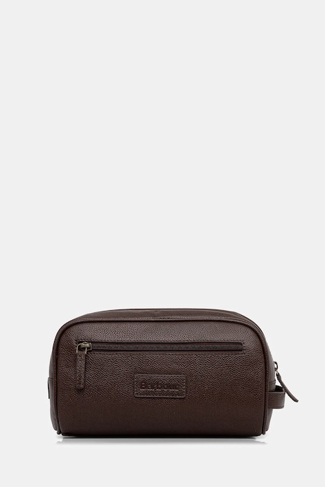 Barbour kosmetyczka skórzana kolor brązowy MAC0452