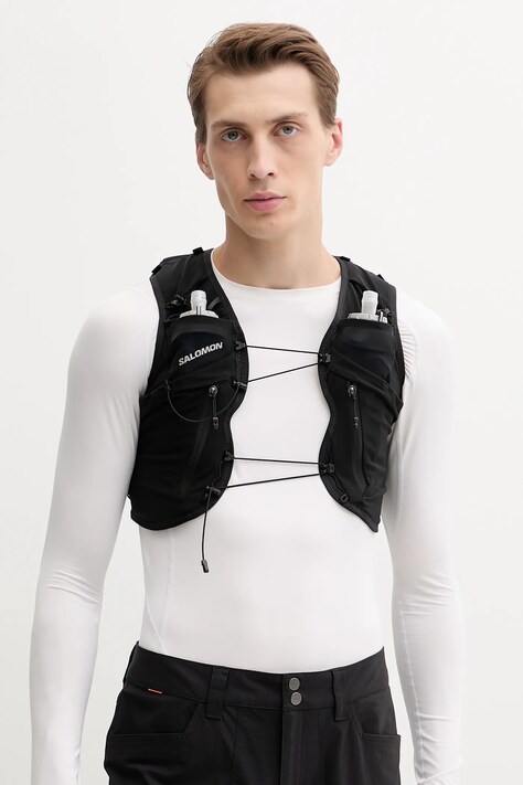 Salomon vestă de alergare culoarea negru, LC2464100