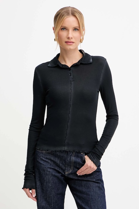 Bluza Patrizia Pepe za žene, boja: crna, bez uzorka, 8M1723 J327