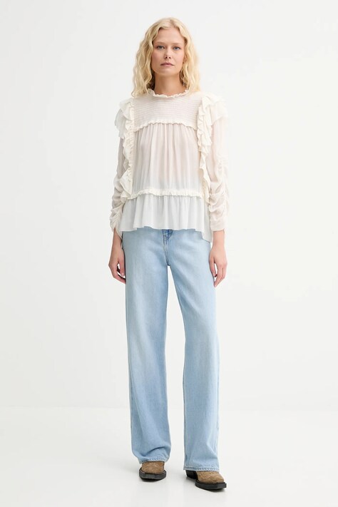 Блузка MUNTHE CRISP — AW25-BDD00L, бежевий — фото 2