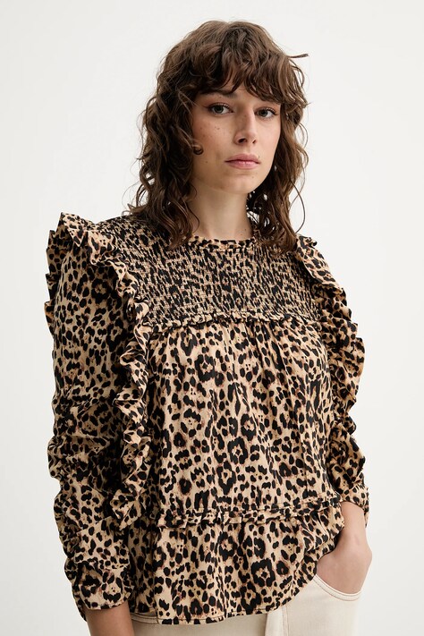 Блузка MUNTHE CRISP — AW25-BDD00M, бежевий — фото 4
