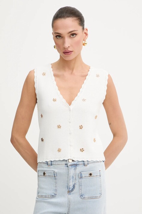 Top Morgan dámský, bílá barva, s aplikací, MCLARI