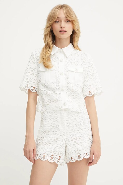 Košulja Morgan za žene, boja: bijela, regular, s klasičnim ovratnikom, CREMA