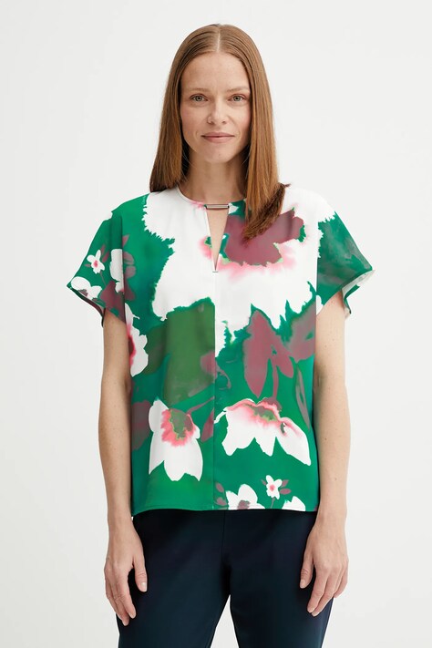 Calvin Klein bluzka damska kolor zielony wzorzysta LV044C197G