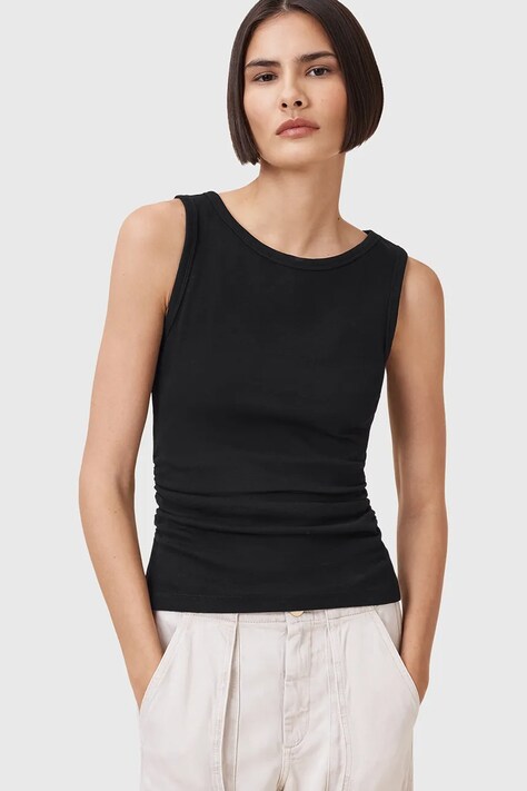 AllSaints top bawełniany KATARINA damskie kolor czarny W192JC