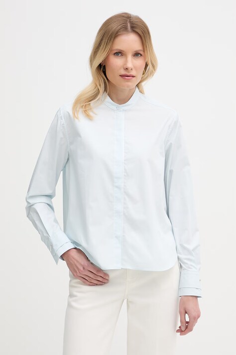 BOSS koszula bawełniana damska kolor niebieski regular 50543684