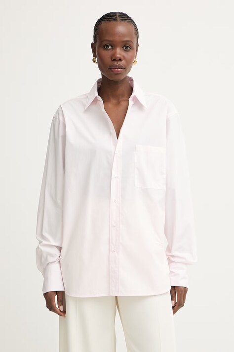 BOSS košulja ženska pamučna Saturday_1 roza bez uzorka 50543800