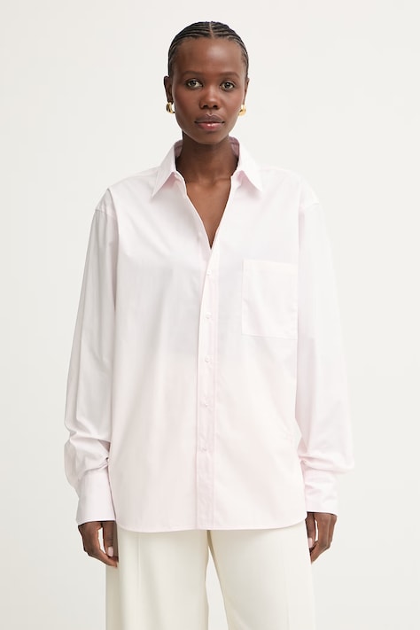 BOSS koszula damska bawełniana Saturday_1 różowa gładka 50543800