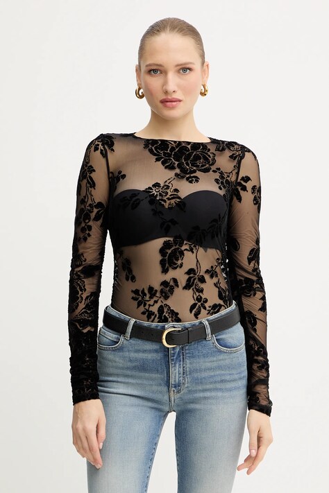 Bluza Pinko za žene, boja: crna, cvjetni uzorak, 105601 A2QD