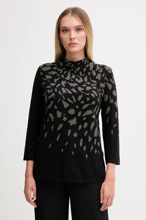 Joseph Ribkoff pulover de mătase culoarea negru, cu turtleneck, 253912