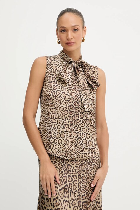 Marciano Guess bluzka ALANIS damska kolor brązowy wzorzysta 5YGH12 7298A