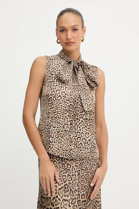 Marciano Guess bluzka ALANIS damska kolor brązowy wzorzysta 5YGH12 7298A