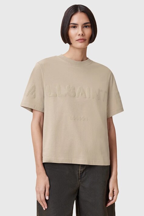 AllSaints tricou din bumbac LISA culoarea bej, W211JA