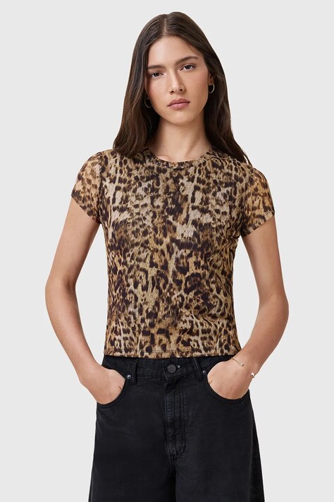 Blúzka AllSaints ELLIE oranžová farba, vzorovaná, W266JC