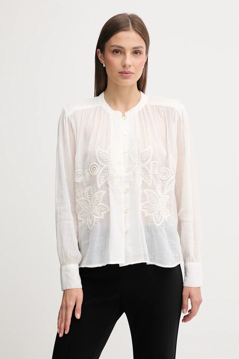 Hoss Intropia cămașă din bumbac culoarea alb, regular, 6282669