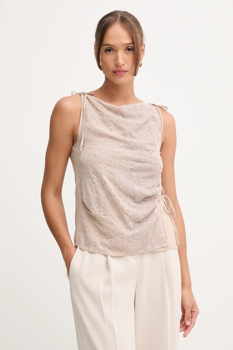 Hoss Intropia bluză culoarea maro, cu imprimeu, 5872100