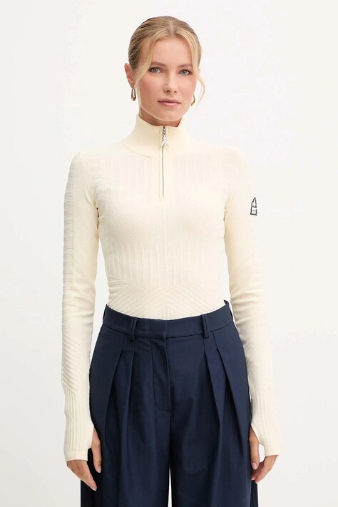 Patrizia Pepe pulover culoarea bej, light, cu turtleneck, 2K0361 K667