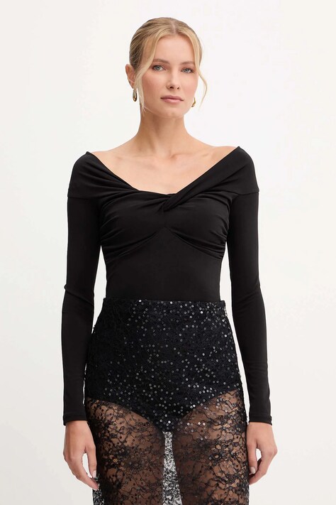 Patrizia Pepe bluză culoarea negru, uni, 2M4477 J333
