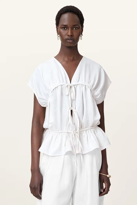 AllSaints bluzka REMY damska kolor biały W105PC