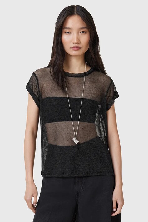 AllSaints bluzka THEA damska kolor czarny W207JC