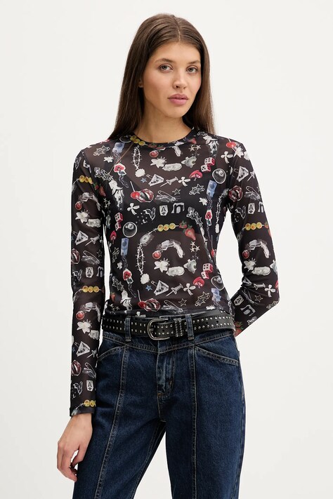 Halenka Vans dámská, černá barva, s potiskem, VN000Q0VBLK1