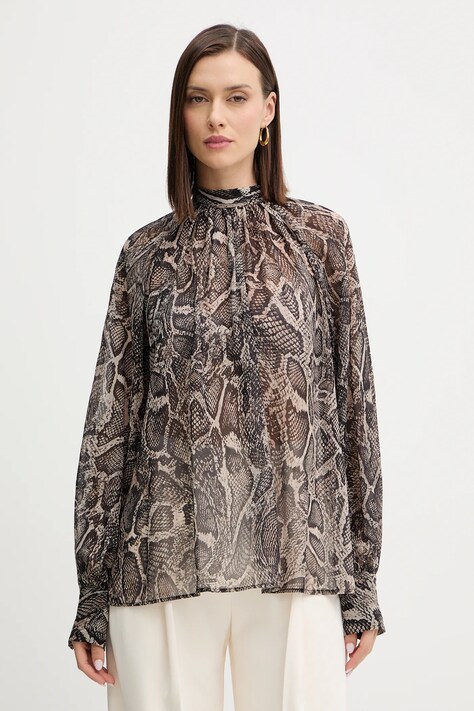 Guess bluzka AUDRINE damska kolor czarny wzorzysta W5BH84 W3022