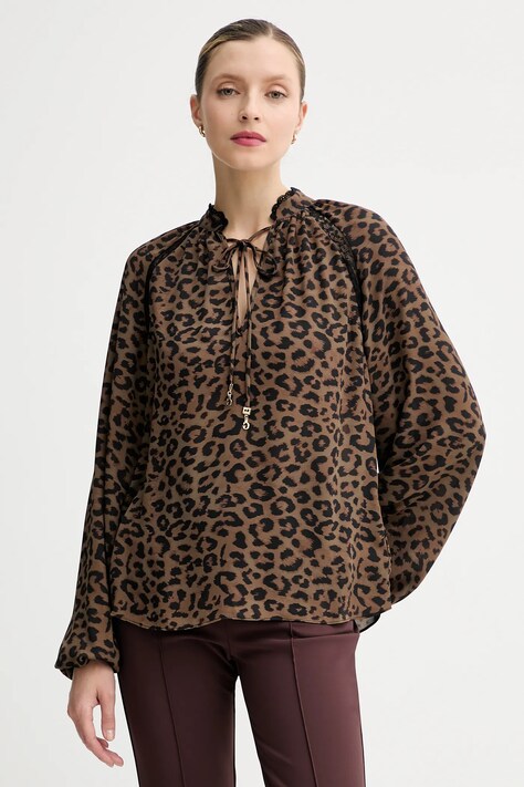 Блузка Guess NEW JOSETTE колір коричневий візерунок W5BH74 WGLA2