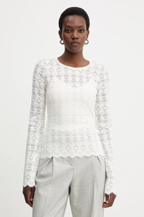 Guess bluză BRIDGETTE culoarea bej, uni, W5BP13 K1180