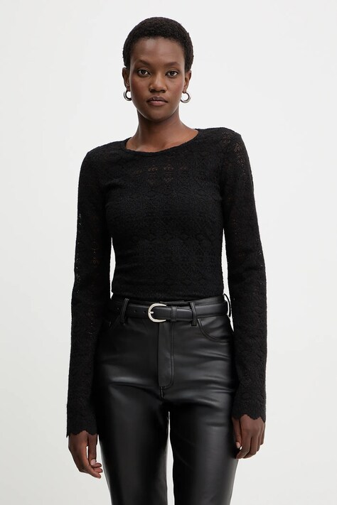 Guess bluzka BRIDGETTE damska kolor czarny gładka W5BP13 K1180