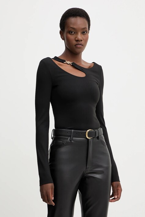 Μπλουζάκι Guess ELEANOR χρώμα: μαύρο, W5BP18 KC7M2