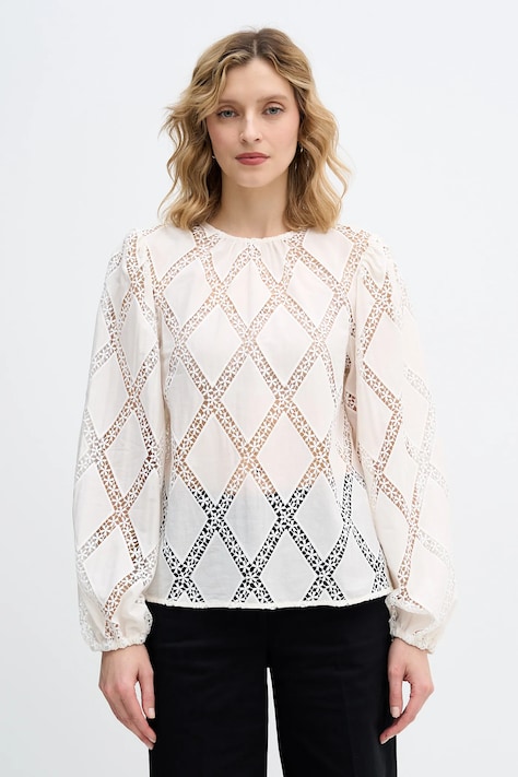 Блуза Sisley дамска в бежово 5WTKLQ09X