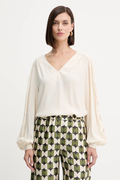 Twinset camicetta donna colore beige con applicazione 252TP2151