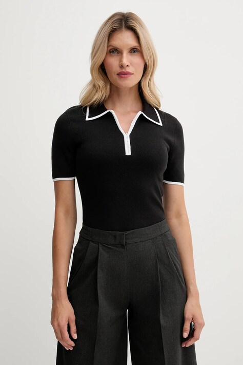 Polo tričko Calvin Klein Jeans dámske, čierna farba, LV044D304G