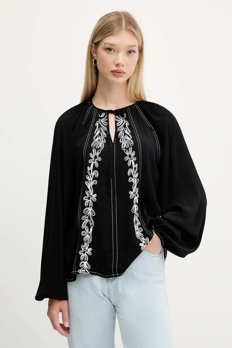 Desigual bluzka TALLO damska kolor czarny wzorzysta 25WWBW07