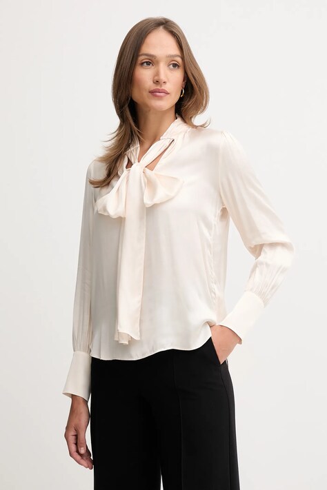 Pedro del Hierro bluzka damska kolor beżowy gładka 6632954