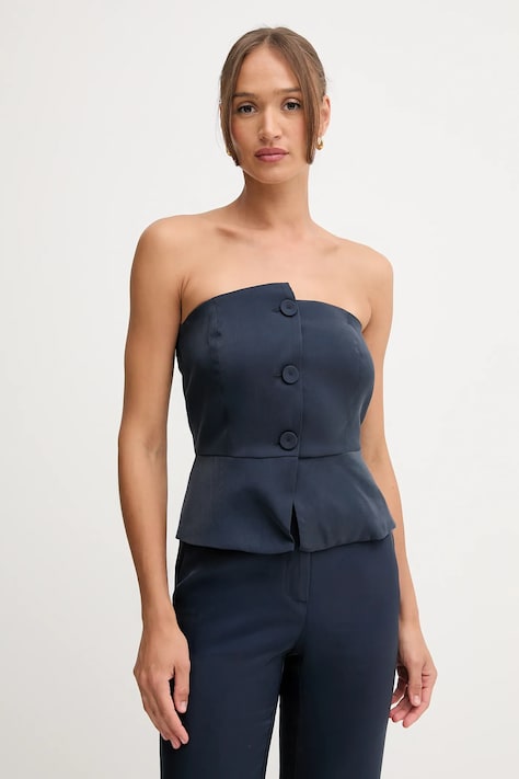 Pedro del Hierro bluzka damska kolor granatowy gładka 7652598
