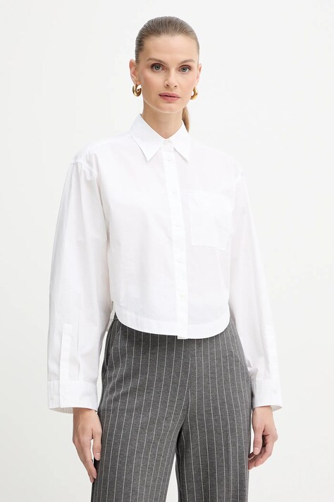 BOSS Orange cămașă din bumbac culoarea alb, cu guler clasic, regular, 50548402