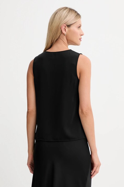 Calvin Klein bluzka damska kolor czarny gładka LV044D164G