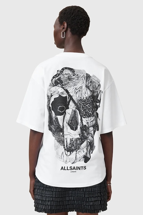 AllSaints camicetta in cotone HEAPS donna colore bianco W083JD