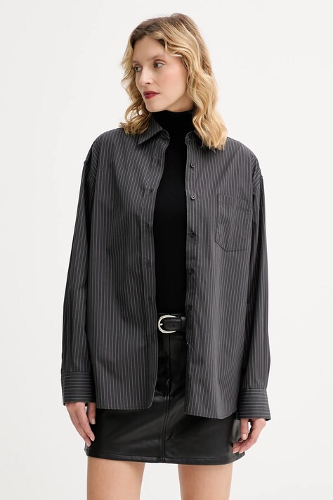 Filippa K cămașă din bumbac culoarea gri, cu guler clasic, relaxed, 31822