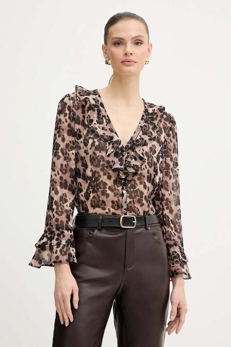 Morgan koszula damskie kolor brązowy regular CLEOL.F