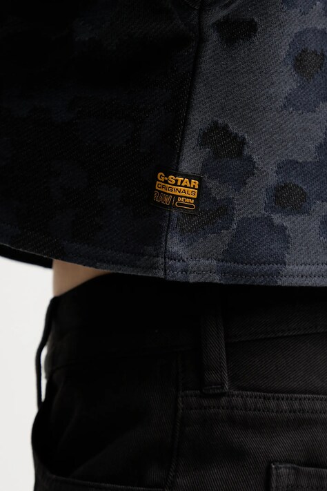 Бавовняна кофта G-Star 0 Oversized cropped turtle — AW25-BDD0DL, темно-синій — фото 5