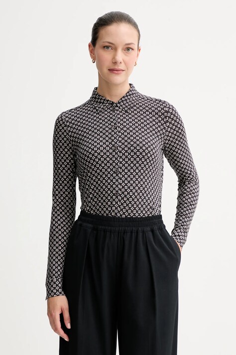 Marc O'Polo camasa culoarea negru, cu guler clasic, regular, 508226452319