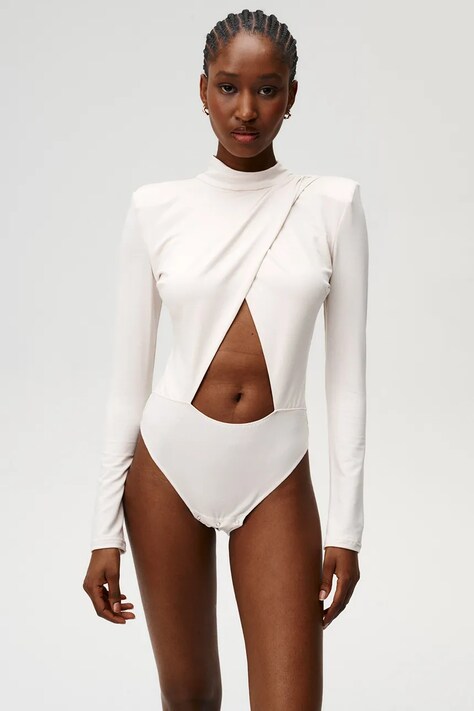 Undress Code body damska kolor beżowy gładka 1016